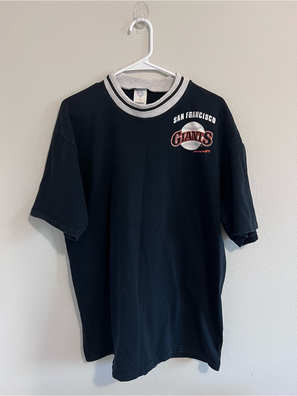 Vintage made in USA San Francisco Giants Navy Short-Sleeve Ringer T-Shirt